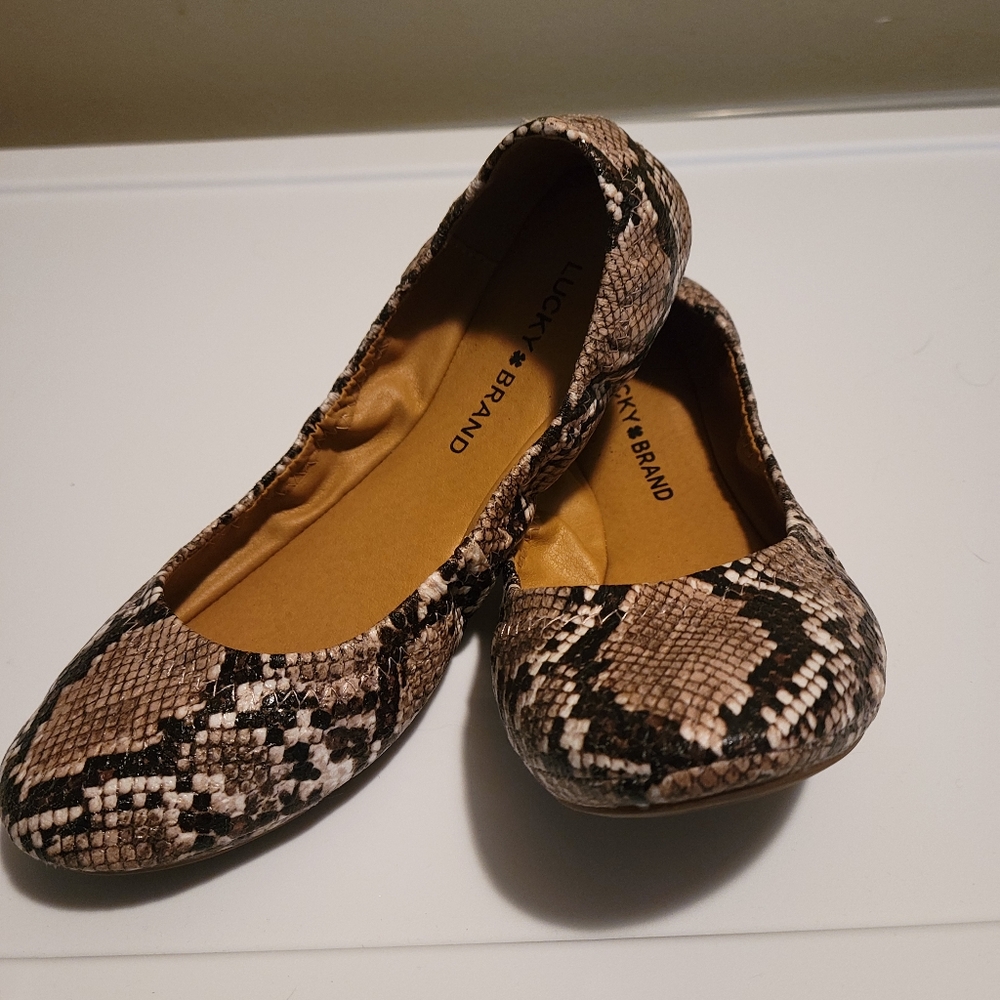 Snake print flats